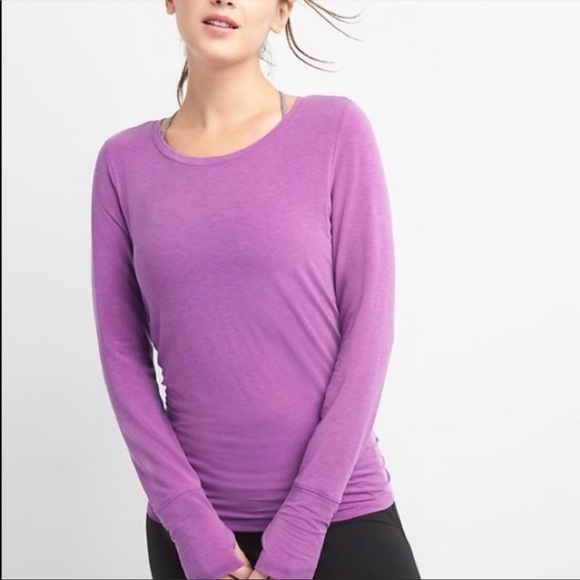 GAP FIT | Breathe Open Back Long Sleeve Activewear Top Purple - Picture 1 of 11